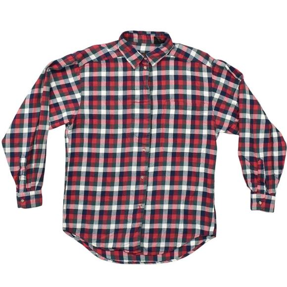 Eddie Bauer Women's Red Plaid Long Sleeve Cotton Button-Up Top Size S - Picture 1 of 8
